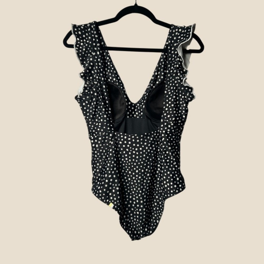 Summersalt Ruffle Backflip Swimsuit 10 Polka Dot Black White UPF 50 Pinup Twee - Picture 3 of 10